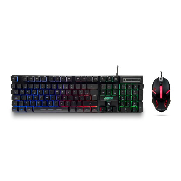 Combo Teclado Y Mouse Gamer Rgb Usb Unitec DG-0905 Led Multicolor