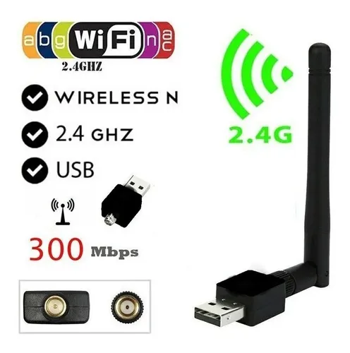 Adaptador Antena Wifi Usb 300 Mbps - Giftronic.04
