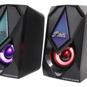 Parlante Gamer Retroiluminado 3.5mm Usb 6w Pc - Negro