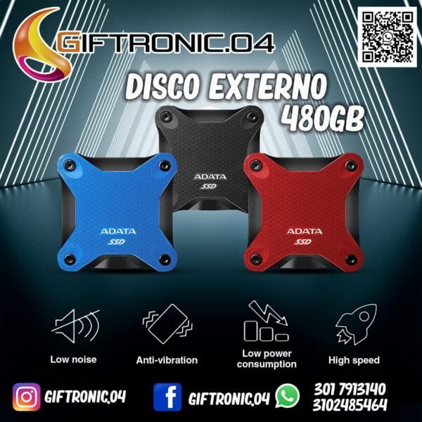 DISCO EXTERNO DURABLE 480GB ADATA — foto 2 de 2