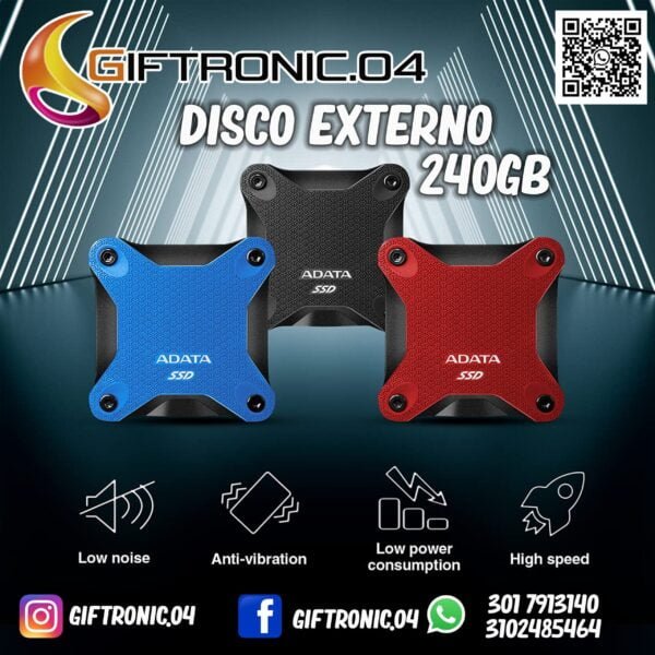 DISCO EXTERNO DURABLE ADATA 240GB — foto 2 de 2