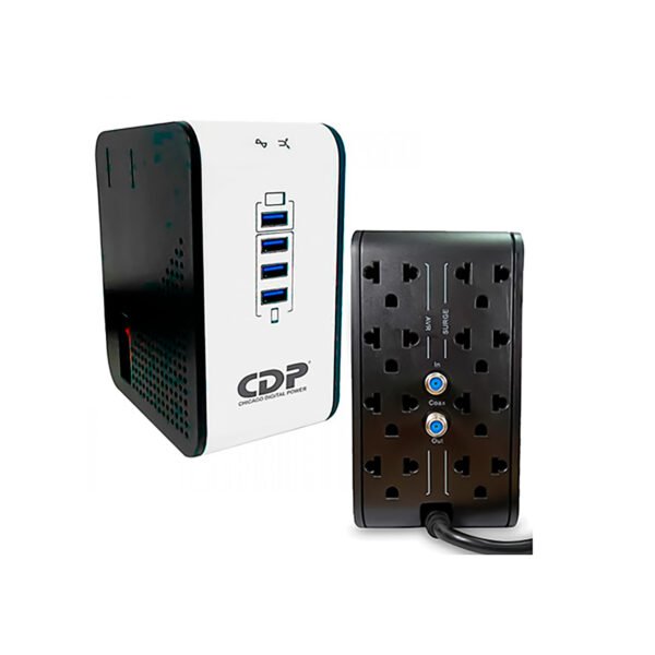 Regulador de Voltaje CDP R2CU-AVR 1000VA/500W 8 Contactos 4 Puertos USB — foto 4 de 4