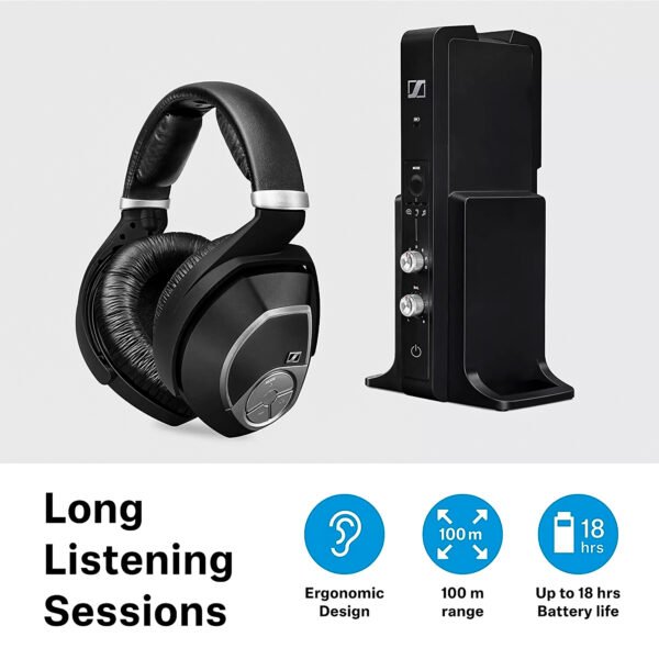 Audífonos de Diadema SENNHEISER Inalámbricos Bluetooth Over Ear RS 195 Negros — foto 5 de 6
