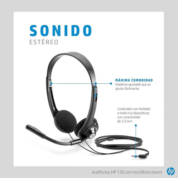 Audífonos Alámbricos HP Boom Mic Headset 150 — foto 5 de 6