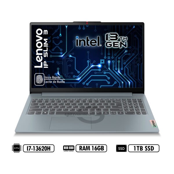 Portátil LENOVO IP SLIM 3 15IRH8 INTEL I7-13620H RAM 16GB LPDDR5 1TB SSD GRAY