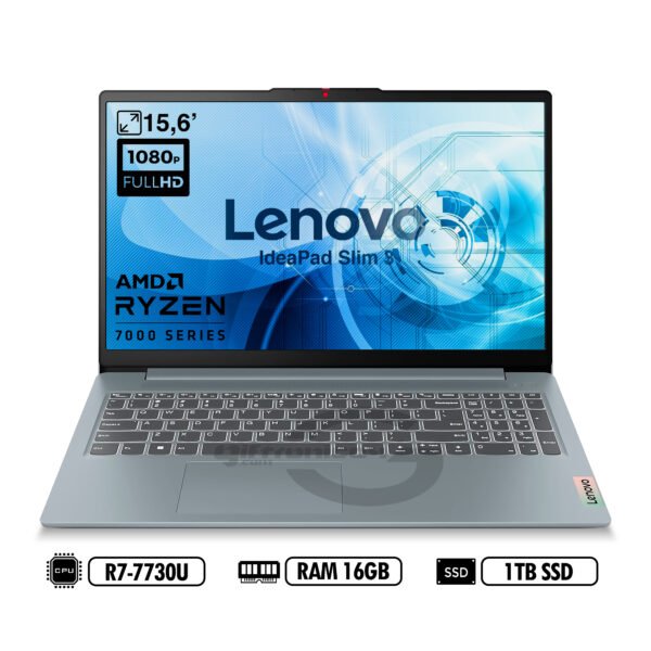 Portátil LENOVO IP SLIM 3 15ABR8 AMD R7-7730U RAM 16GB DDR4 1TB SSD GREY