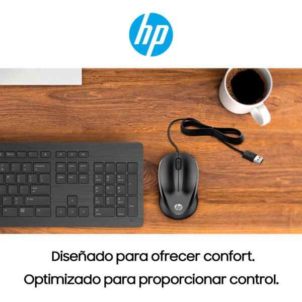 Mouse HP Alámbrico Óptico 1000 Negro — foto 5 de 6
