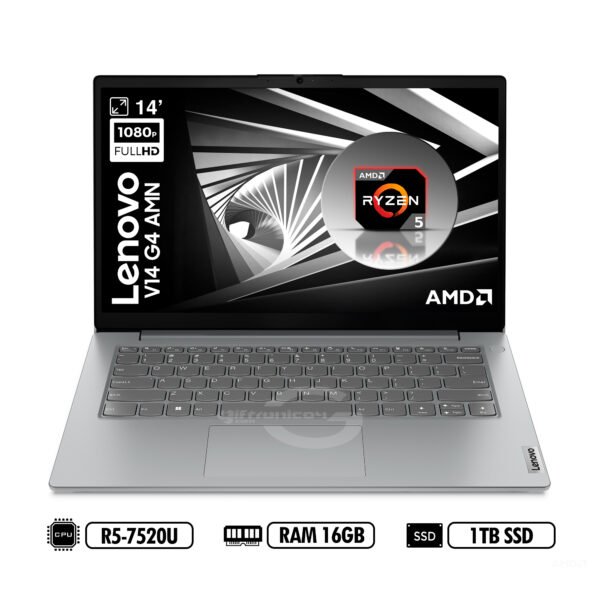 PORTATIL LENOVO V14 G4 AMN 14' FHD AMD R5-7520U RAM 16GB LPDDR5 1TB SSD GREY