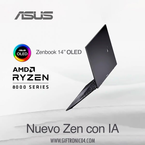 Portátil ASUS Zenbook OLED 14" UM3406HA AMD R7-8840HS RAM 16GB LPDDR5 1TB SSD Negro — foto 9 de 10