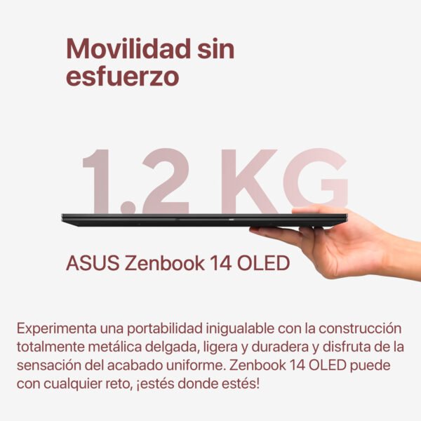 Portátil ASUS Zenbook OLED 14" UM3406HA AMD R7-8840HS RAM 16GB LPDDR5 1TB SSD Negro — foto 8 de 10