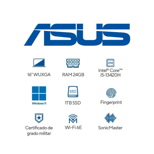 Portatil ASUS Vivobook X1605V Intel i5-13420H RAM 24GB DDR4 1TB SSD Black — foto 7 de 8
