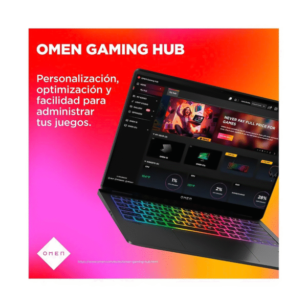 Portátil HP Gaming OMEN OLED 3K 14-fb0001la Intel Ultra 7-155H-16GB RAM 1TB SSD NVIDIA RTX 4060 8GB — foto 7 de 7