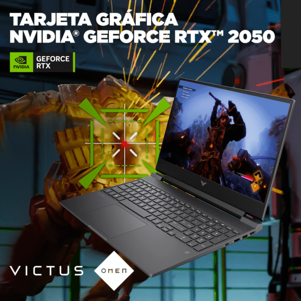 COMBO MONITOR & PORTATIL VICTUS HP 15-fb2025la FHD AMD R5-8645HS RAM 16GB 1TB SSD NVIDIA RTX2050 — foto 9 de 10