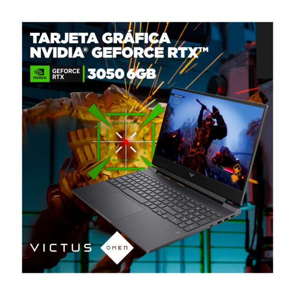 Portátil Gamer Victus HP 15-fb2002la | AMD R5-8645HS | 16GB RAM 512GB SSD | RTX 3050 6GB — foto 9 de 10