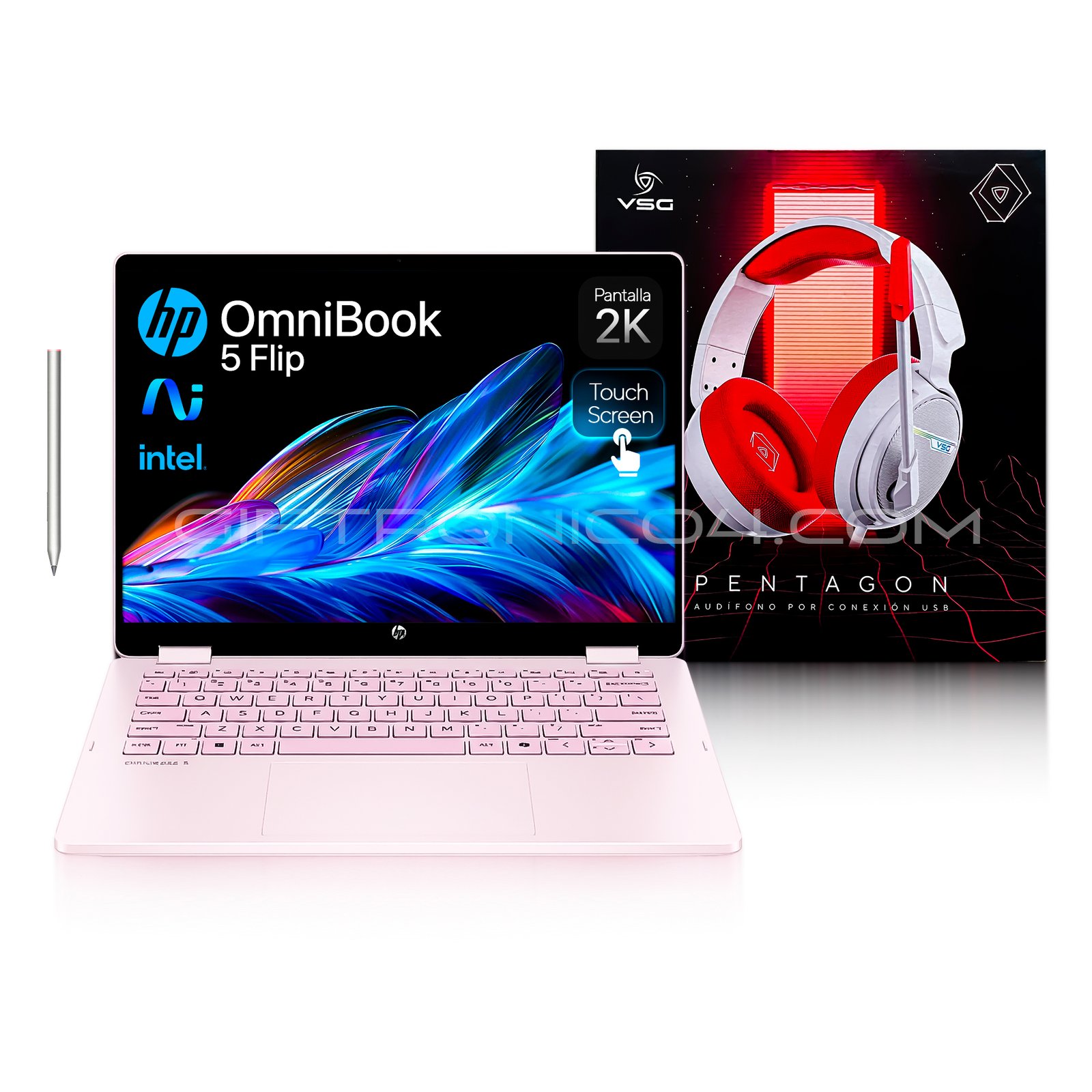 LOGO HP Omnibook 5 Flip | 2 en 1 | Táctil | Pantalla 14" 2K IPS | Core i5-120u | 16GB RAM | 512GB SSD