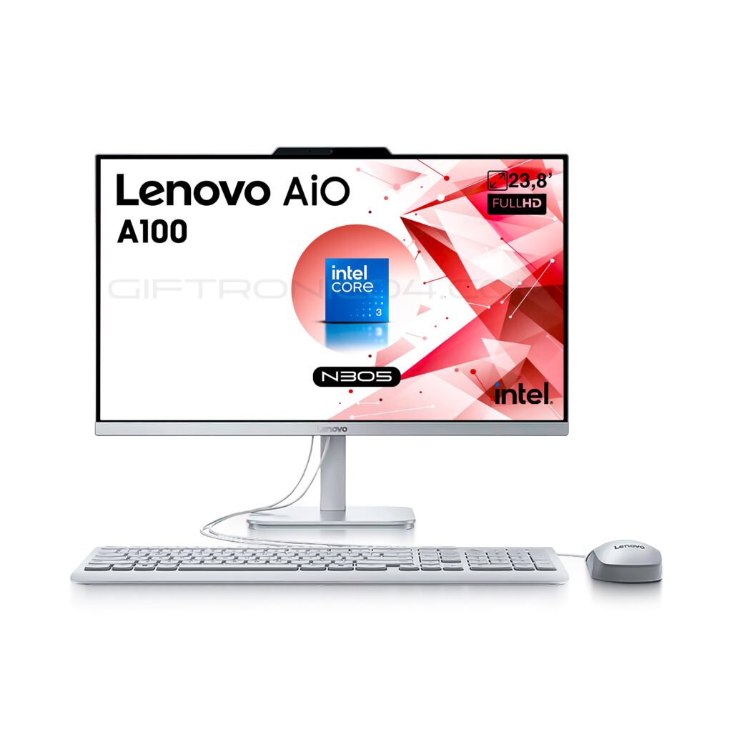 aio lenovo a100 | 23,8′ fhd | intel i3 n305 | 8gb ram 512gb ssd | blanco