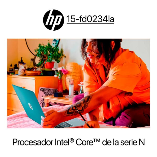 Portatil Hp 15-fd0234la | 15,6' FHD | Intel i3-N305 | 8GB RAM 512GB SSD | Azul - Plata — foto 6 de 7