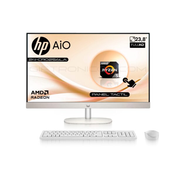 Computador AIO Hp 24-cr0256la | 23,8' FHD Tactil | AMD R5-7520U | 8GB RAM 512GB SSD | Blanco — foto 1 de 6