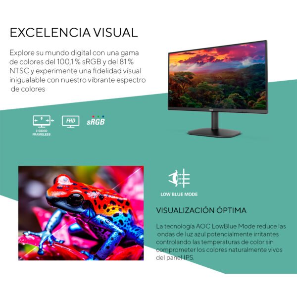 Monitor AOC 22B35HM23 Plano 21,5" LED Full HD 120Hz Negro — foto 3 de 6