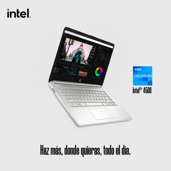 Portátil Hp 14-dq3502la | 14" HD | Intel Celeron N4500 | 8GB RAM 512GB SSD | Plateado — foto 5 de 8