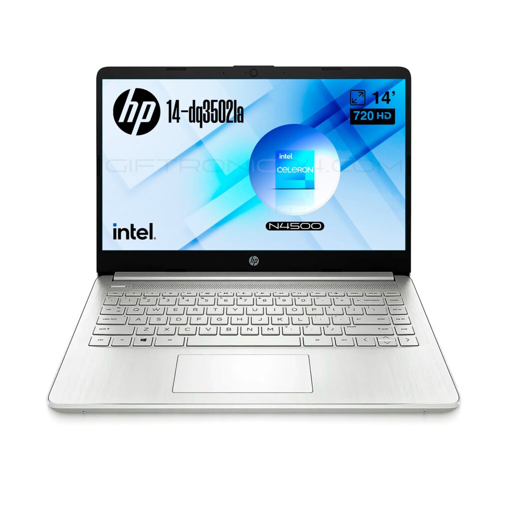 portátil hp 14 dq3502la | 14" hd | intel celeron n4500 | 8gb ram 512gb ssd | plateado