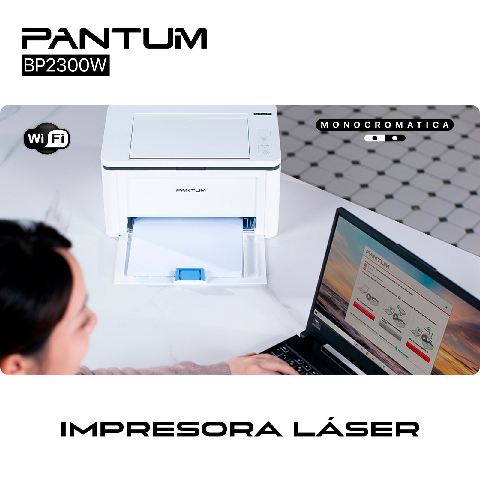 impresora láser monocromática pantum bp2300w wifi impresora láser monocromática pantum bp2300w wifi