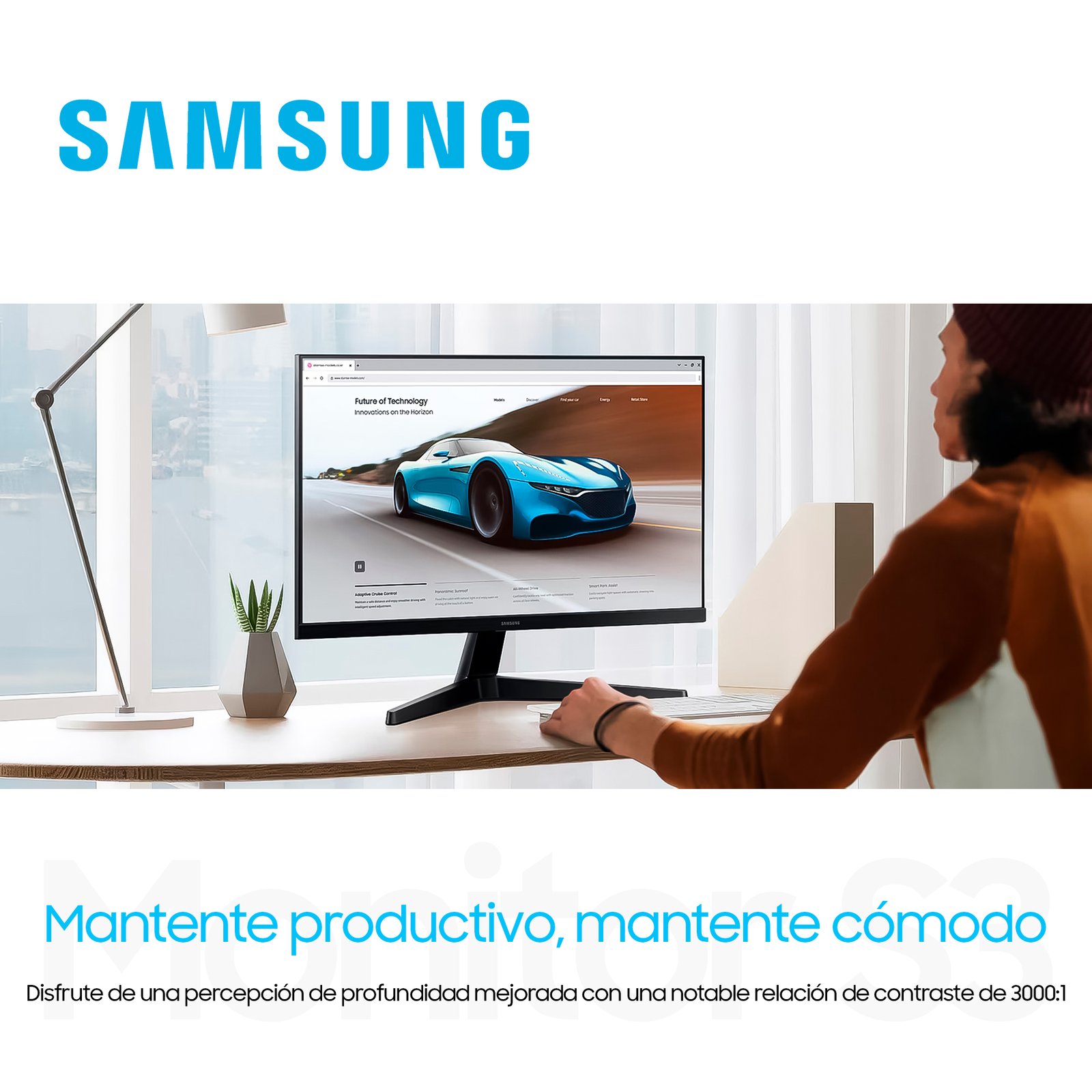 monitor samsung 24" s3 full hd 100hz ls24f330eanxza profesional monitor samsung 24" s3 full hd 100hz ls24f330eanxza profesional