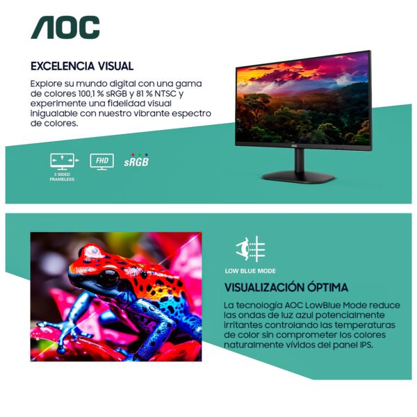 Monitor AOC 27B35H3 27" IPS Full HD 120Hz - Negro | Envío Garantizado — foto 2 de 7