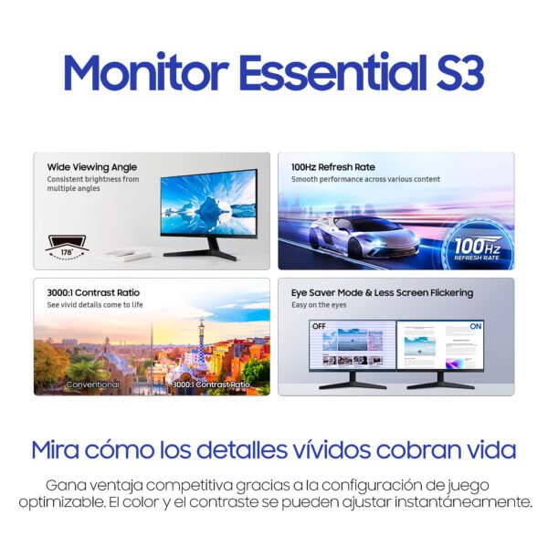 Monitor Samsung 24" S3 Full HD 100Hz LS24F330EANXZA - Profesional — foto 6 de 9