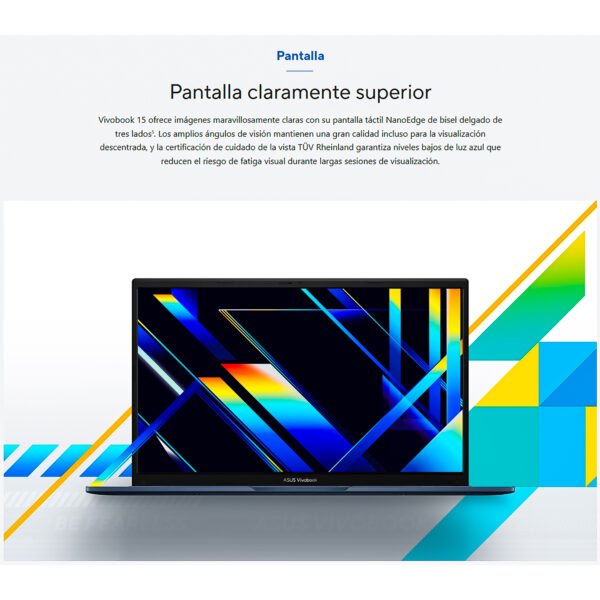 Portatil ASUS Vivobook 15 X1504VA: Intel Core i5-120U 12GB RAM y SSD de 512GB – Azul — foto 3 de 10