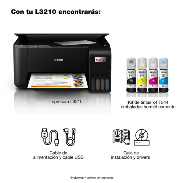 Multifuncional Epson EcoTank L3210 Ahorro, Calidad y Rendimiento Superior. — foto 5 de 7
