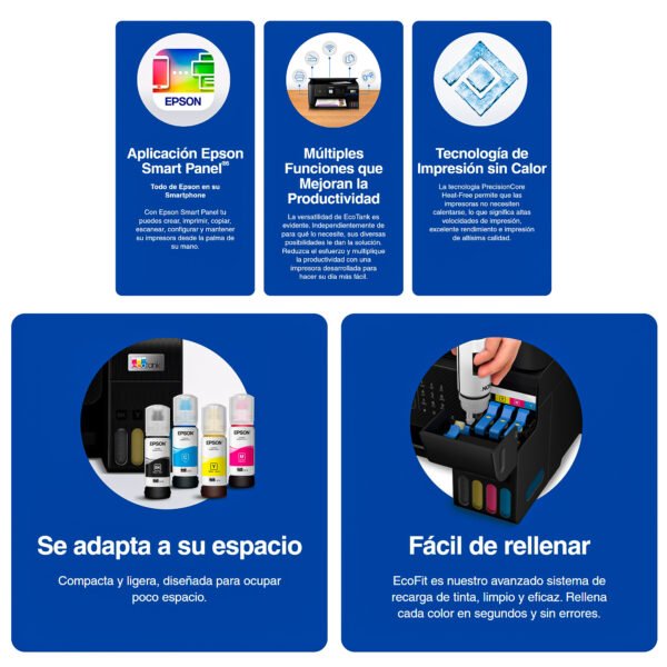 Impresora Multifuncional Epson EcoTank L3251 WiFi - Con Sistema de Tanques — foto 7 de 9