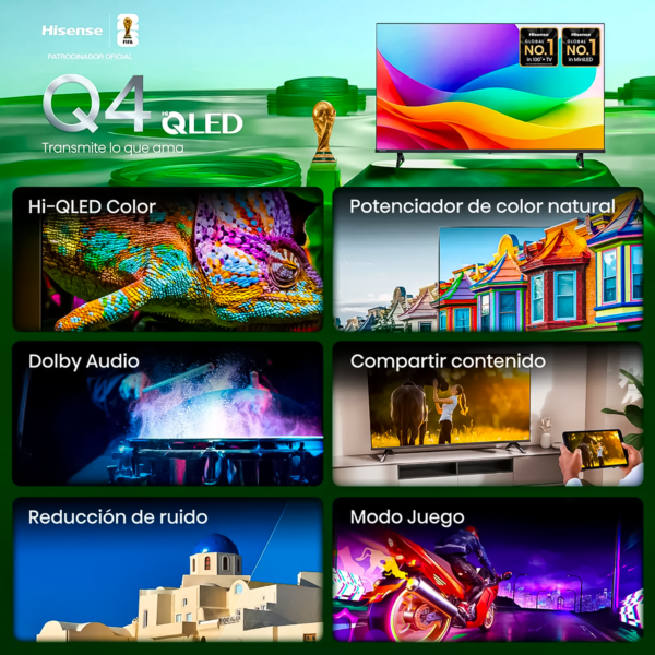 Televisor Smart TV Hisense 43" QLED Q4SV: Colores Vibrantes y Diseño Elegante. — foto 2 de 9