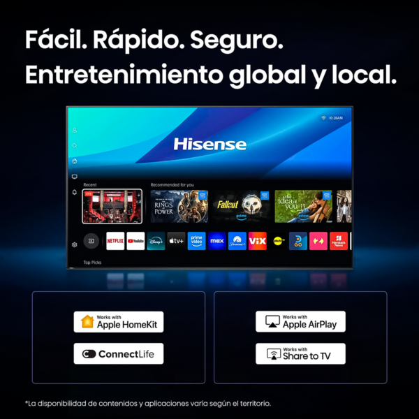 Televisor Smart TV Hisense 43" QLED Q4SV: Colores Vibrantes y Diseño Elegante. — foto 6 de 9