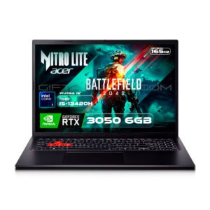 portátil gamer acer nitro lite 16″ | intel core 5 | 16gb ddr5 | 512gb ssd | rtx3050 6gb negro
