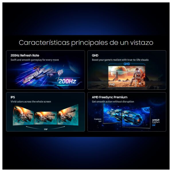 Monitor Samsung Odyssey G5 27" QHD IPS 200Hz 1ms G53F FreeSync Premium — foto 3 de 13