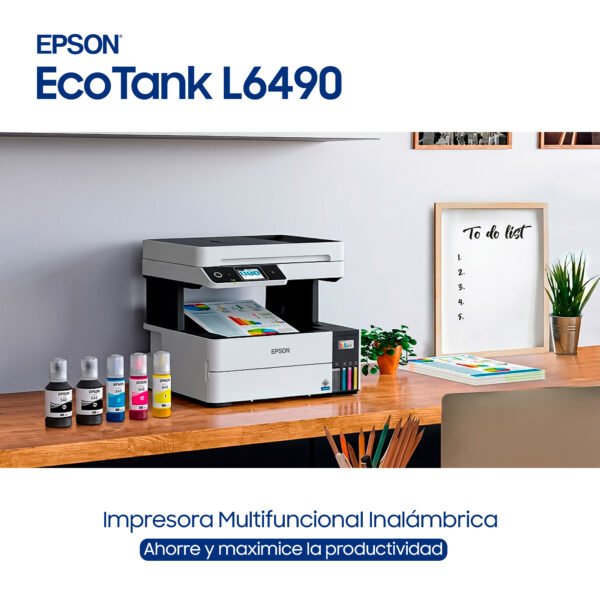 Impresora Multifuncional Inalámbrica Epson EcoTank L6490 | Alto Rendimiento — foto 7 de 9