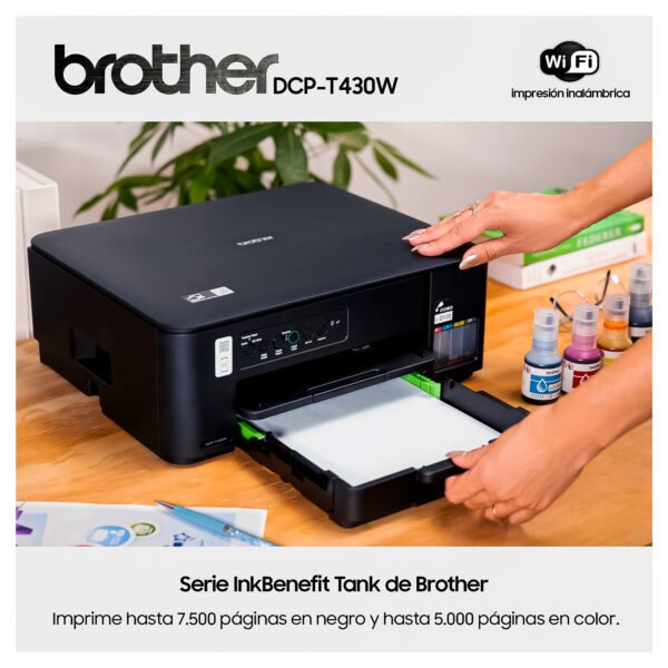 Impresora Multifuncional Brother DCP-T430W | Tinta Continua, Wi-Fi | Máximo Ahorro — foto 5 de 7