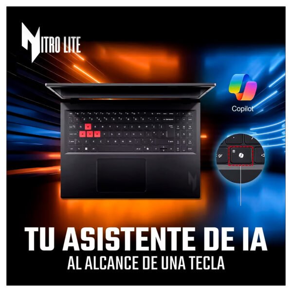 Portátil Gamer Acer NITRO Lite | Intel Core 7-240H | RAM 16GB | 512GB SDD | RTX3050 6GB — foto 3 de 10