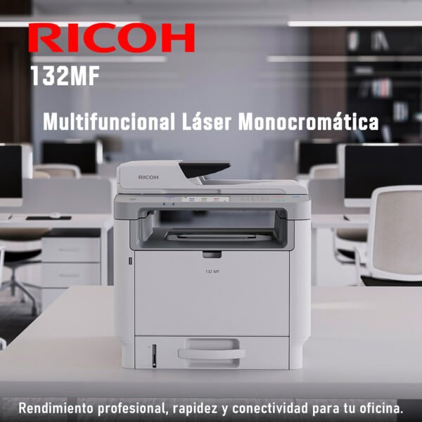 Impresora Multifuncional Láser Ricoh 132 MF Monocromática Print, Scan, Copy, Fax — foto 8 de 10