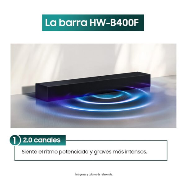 Barra de Sonido Samsung HW-B400F 2.0Ch con Subwoofer Integrado y Bluetooth — foto 5 de 9