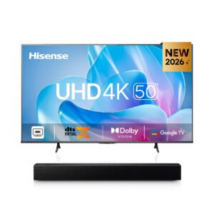 Televisor Hisense 50" A6SG Smart TV UHD 4K Google TV y Barra de Sonido HS1000