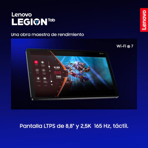 Tablet Gamer Lenovo Legion Tab Snapdragon 2.5K 165Hz 12GB RAM 256GB Incluye Folio — foto 8 de 10